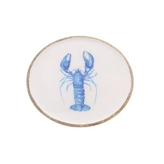 HBXD Bord “Lobster” | Kleur: Naturel Wit | Woondecoratie | Hoogte 2.5 centimeter | Diameter 30.5 centimeter | Per 2 borden
