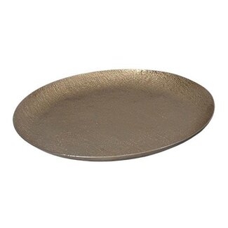HBXD Assiette « Kashar » | Couleur : Or | Décoration intérieure | Hauteur 2,5 centimètres | Diamètre 35 centimètres | Par lot de 2 assiettes