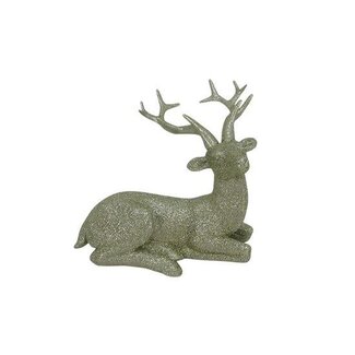 HBXD Reclining Deer “Norrin” | Colour: Gold | Christmas decoration | Length 12 centimetres | Width 11.5 centimetres | Height 9.5 centimetres | Pack of 2 deer