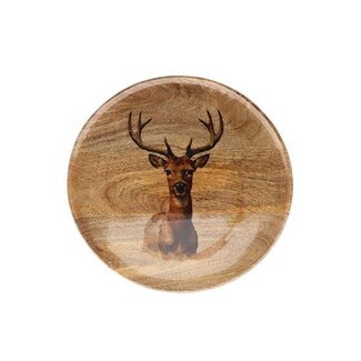 HBXD Assiette avec image de cerf | Couleur : Couleurs assorties | Décoration intérieure | Diamètre 35 centimètres | Par lot de 2 assiettes