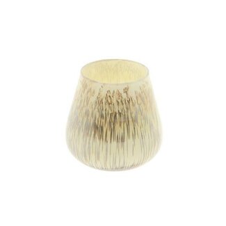 HBXD Waxinelichthouder “Perla” | Kleur: Beige | Woondecoratie | Hoogte 14 centimeter | Diameter 14 centimeter | Per 2 theelichthouders
