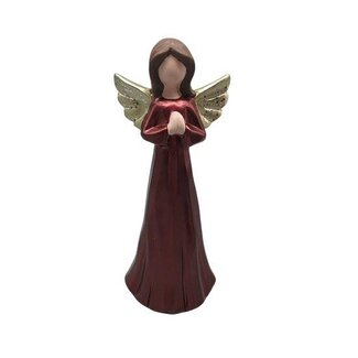 HBXD Engel “Noella” | Kleur: Bordeauxrood | Kerstdecoratie | Lengte 10.5 centimeter | Breedte 8 centimeter | Hoogte 26 centimeter | Per 2 engelen