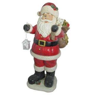 HBXD Santa Claus with Lantern | Colour: Red | Christmas decoration | Length 41 centimetres | Width 41 centimetres | Height 94 centimetres | Per Santa Claus