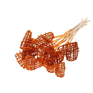 QC Rotan Lata Hart op stok | Kleur: Oranje | Platte Bijsteker | Lengte ± 50 centimeter | 10 bijstekers per bos | Per bos
