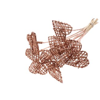 QC Rotan Lata Hart op stok | Kleur: Koperkleurig | Platte Bijsteker | Lengte ± 50 centimeter | 10 bijstekers per bos | Per bos