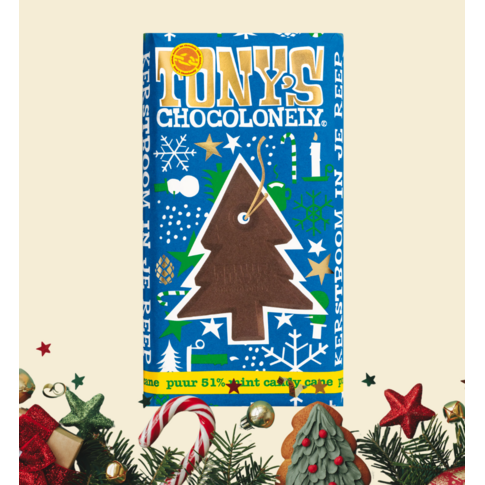 Tony's Chocolony Tony's Chocolonely Kerstreep - mint candy cane