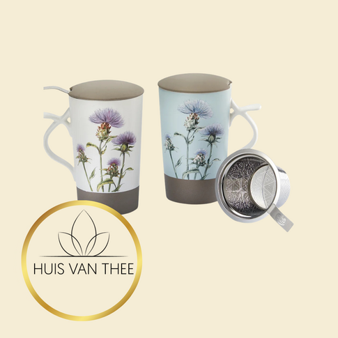 Theemok luxe met filter - Blue Flower