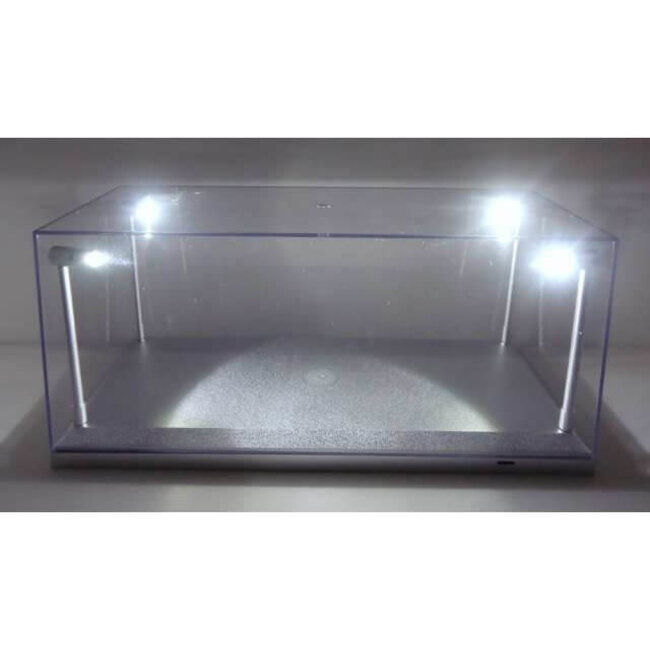 Vitrine 1:18 met LED - grijs