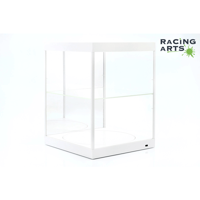 Triple 9 Vitrine wit met LED, spiegel en draaischijf