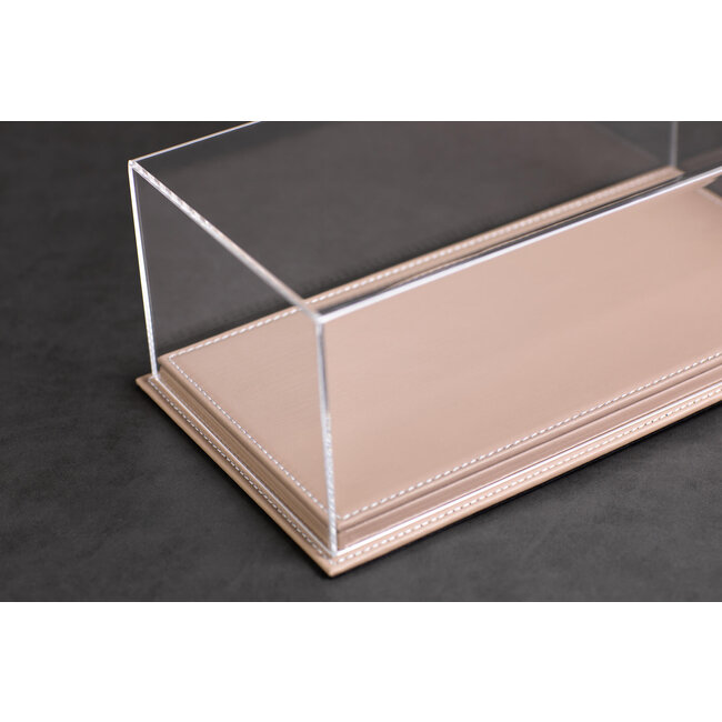 Vitrine leder/plexiglas in diverse kleuren - 3 lagen