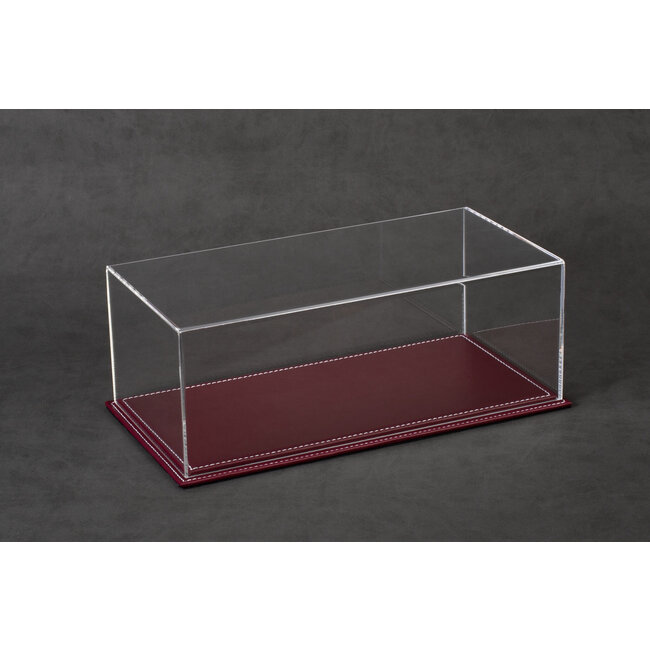 Vitrine leder/plexiglas in diverse kleuren -2lagen