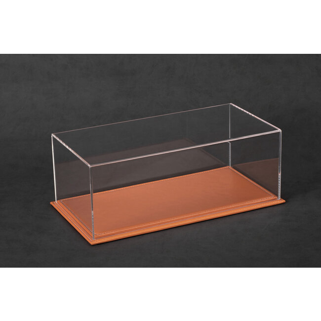 Vitrine leder/plexiglas in diverse kleuren -2lagen