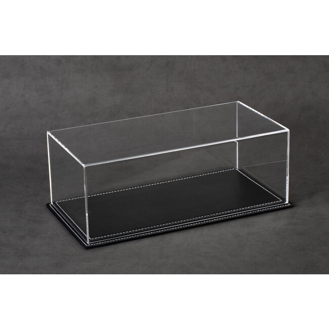 Vitrine leder/plexiglas in diverse kleuren -2lagen