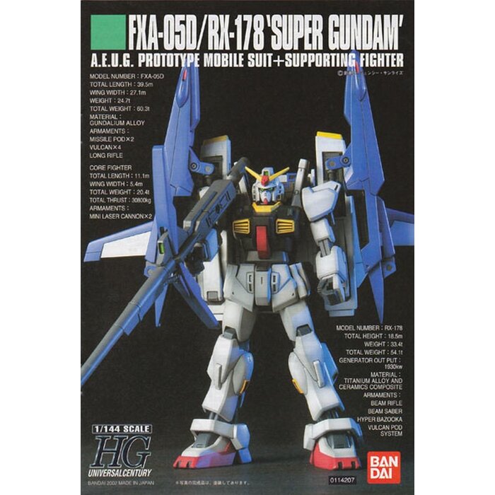Bandai Gundam HGUC FXA-05D/RX178 Super Gundam 1/144 Model Kit