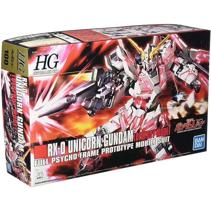 Bandai Gundam HGUC 1/144 RX-0 Unicorn Gundam Model Kit 13cm 100