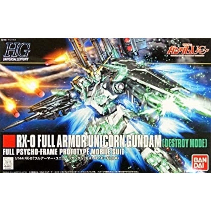 Bandai Gundam HGUC 1/144 Full Armor Unicorn Gundam Destroy Model Kit 178