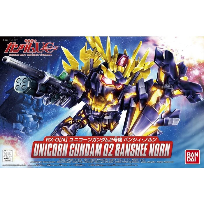 Bandai Gundam BB391 Unicorn Gundam 02 Banshee Norm Model Kit 8cm