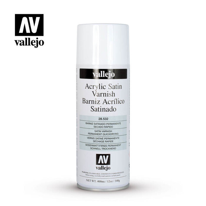 Vallejo Gundam Aerosol Acrylic Satin Varnish Spray 400ml