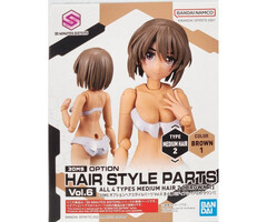 Bandai Gundam 30MS Option Hair Styles Parts Vol.6 Medium Hair 2 Brown 1 Model Kit