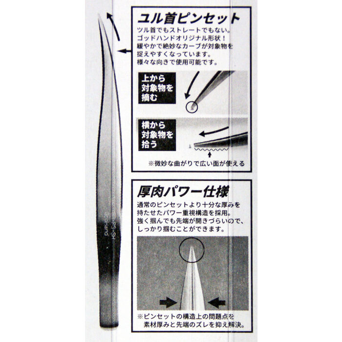 Godhand Godhand Powerfull Tweezers Fine Tip GH-PS-SB