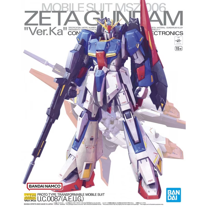 Bandai GUNDAM MG 1/100 ZETA Gundam Ver. KA Model Kit