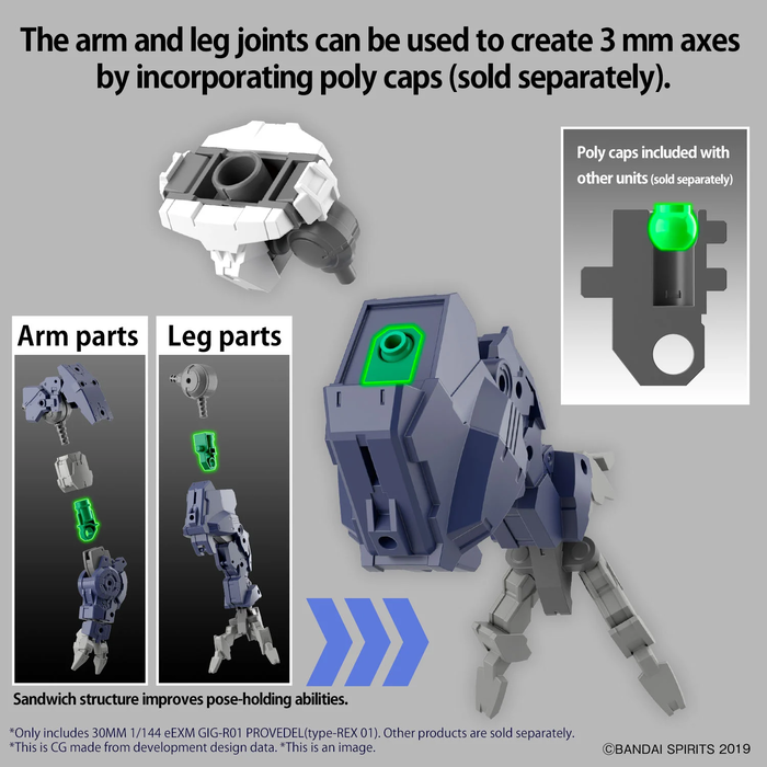 Bandai Gundam 30MM 1/144 eEXM GIG-R01 Provedel Type REX-01 Model Kit 52