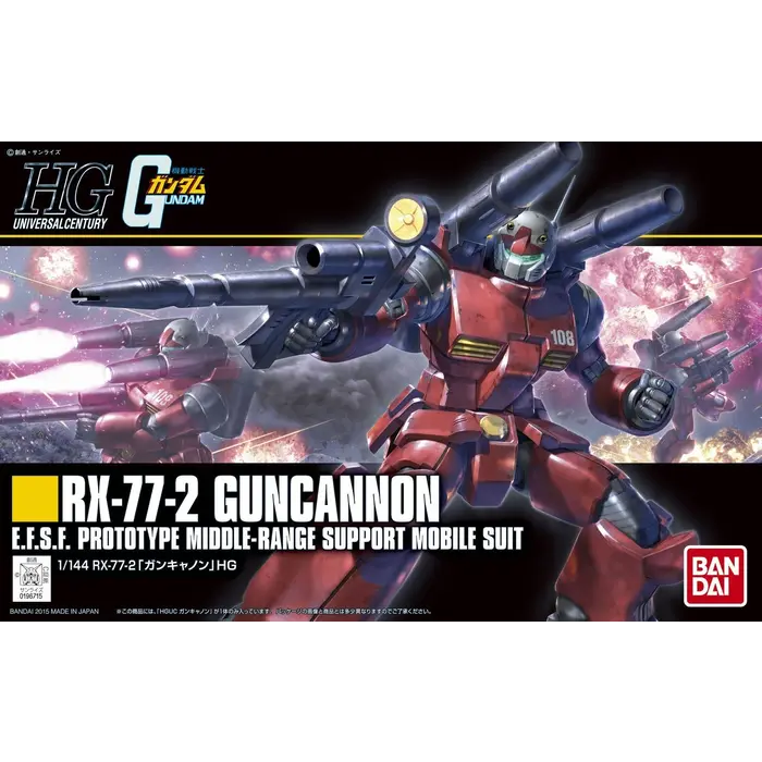 Bandai Gundam HGUC 1/144 RX-77-2 Guncannon Model Kit 190