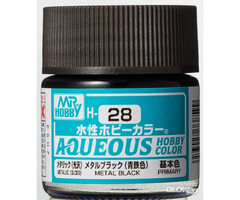 Mr.Hobby Mr. Hobby Aqueous Hobby Colors 10ml Metal Black H-028