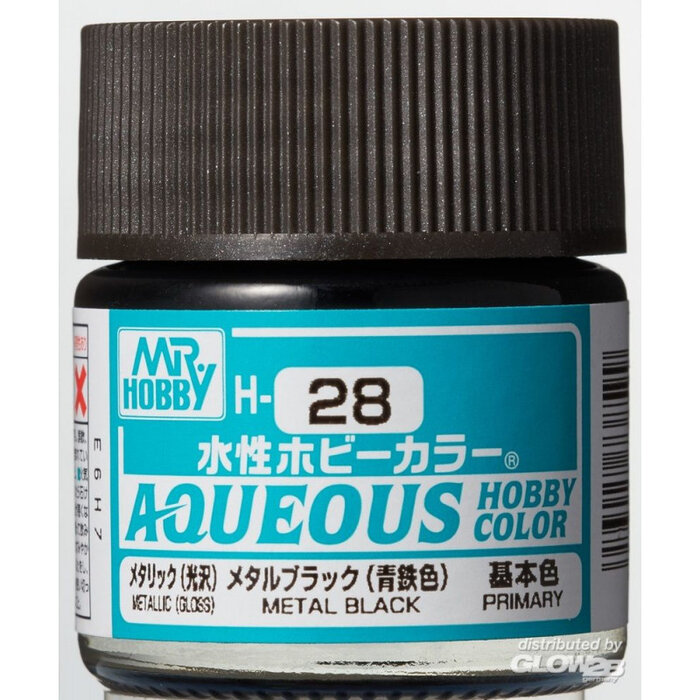 Mr.Hobby Mr. Hobby Aqueous Hobby Colors 10ml Metal Black H-028