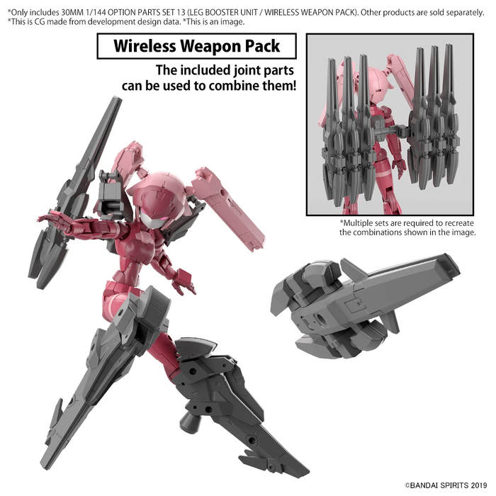 Bandai Gundam 30MM 1/144 Option Parts Set 13 (leg Booster Unit/Wireless Weapons) Model Kit