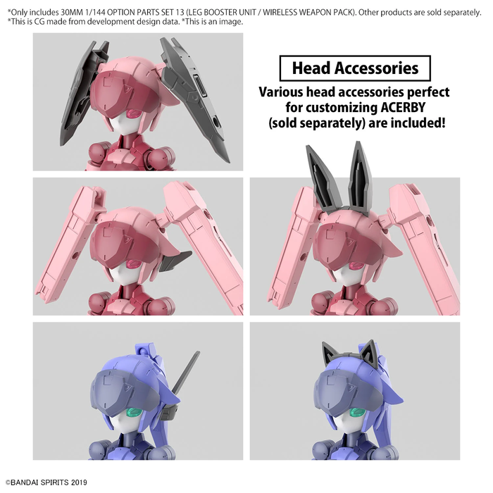 Bandai Gundam 30MM 1/144 Option Parts Set 13 (leg Booster Unit/Wireless Weapons) Model Kit
