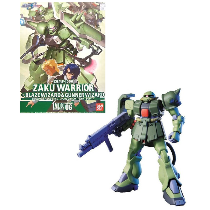 Bandai Gundam 1/100 Zaku Warrior + Blaze Wizzard & Gunner Wizzard Model kit 06