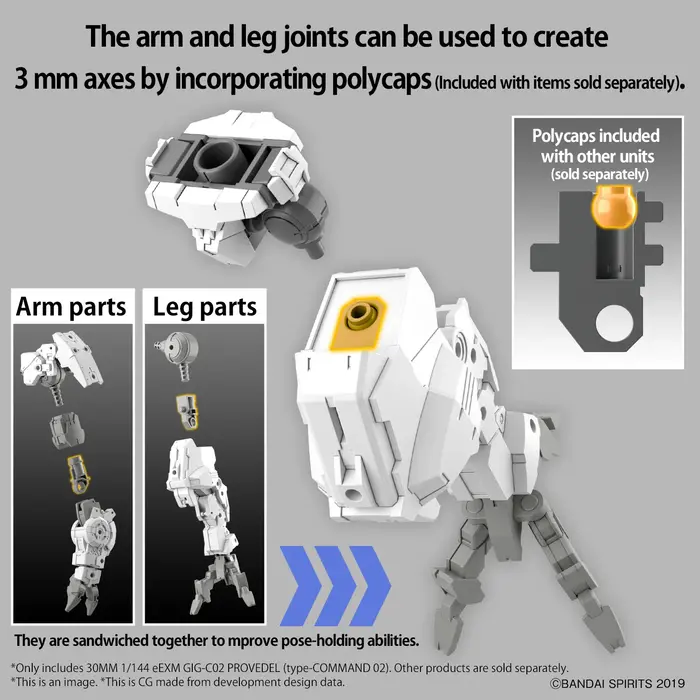 Bandai Gundam 30MM 1/144 eXm GIG-C02 Provedel Type Command 02 Model Kit
