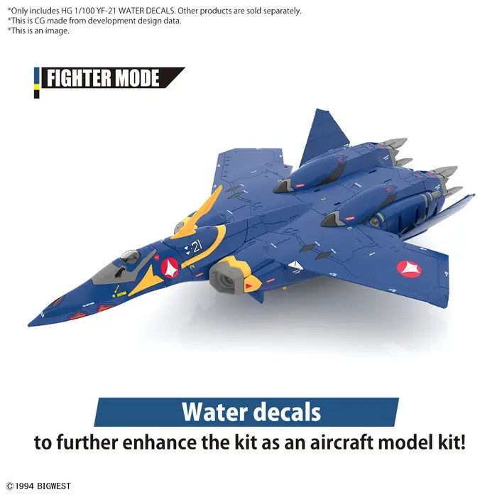 Bandai Macross HG 1/100 YF-21 Water Decals