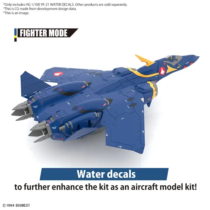 Bandai Macross HG 1/100 YF-21 Water Decals