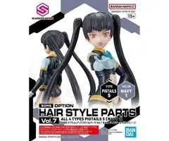 Bandai Gundam 30MS Option Hair Style Parts Vol.7 Color Navy 1 Type Pigtails 5