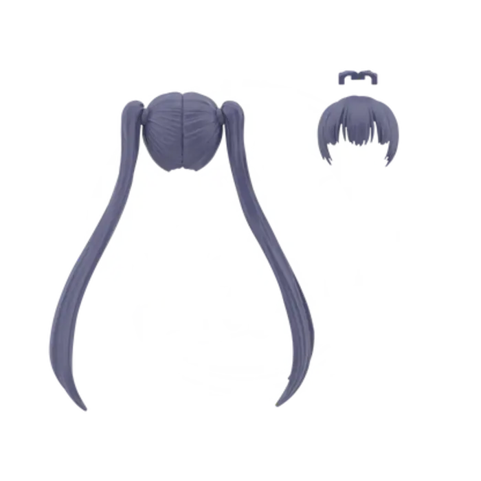 Bandai Gundam 30MS Option Hair Style Parts Vol.7 Color Navy 1 Type Pigtails 5