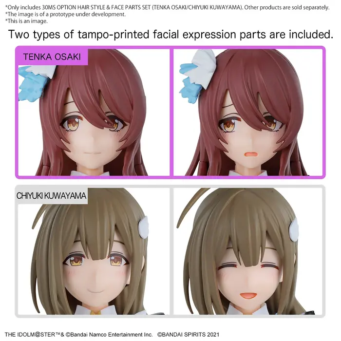 Bandai The Idolmaster 30MS Option Hair Style and Face Parts Set Model Kit
