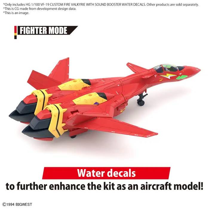 Bandai Macross HG 1/100 VF-19 Custom Fire Valkyrie Water Decals