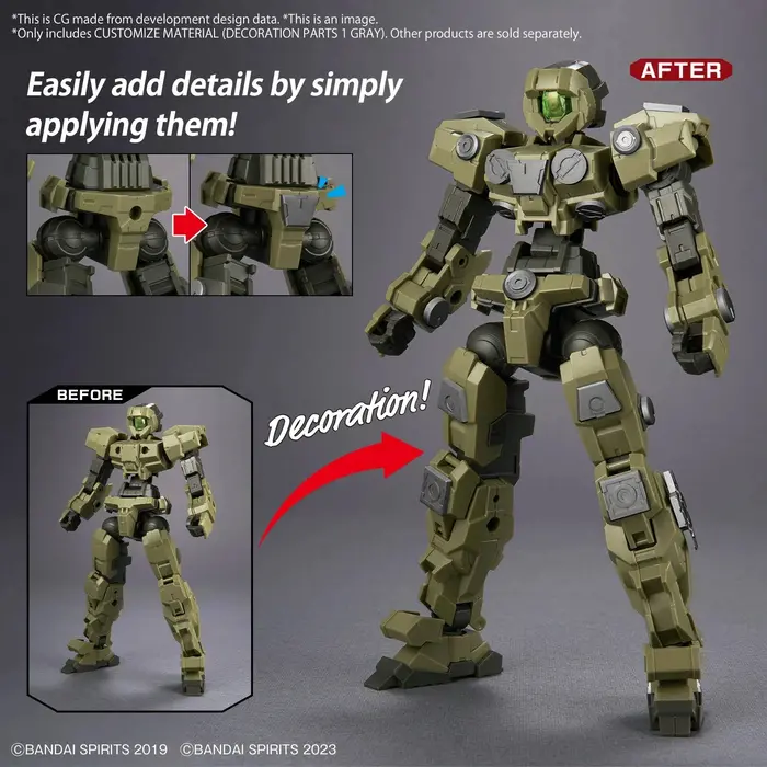 Bandai Gundam 30MM Customize Material Decoration Parts 1 Gray Model Kit