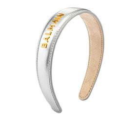 Balmain Silver Leather Headband Balmain Silver Leather Headband