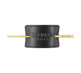 Balmain Leather Signature Hair Barrette Black Balmain Leather Signature Hair Barrette Black