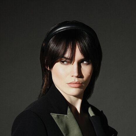 Balmain Leather Puffed Headband - Black Balmain Leather Puffed Headband - Black