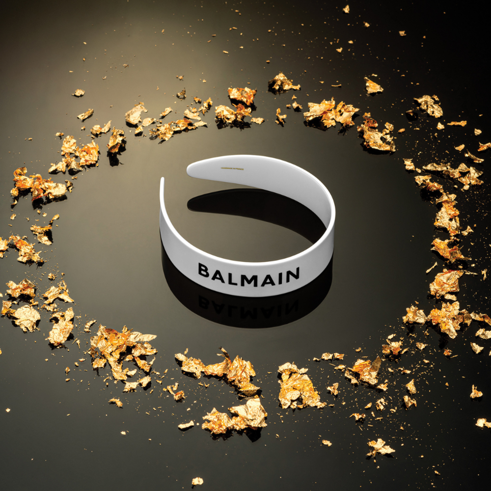 Balmain Limited Edition Legacy Cellulose Acetate Haarband White Logo FW24 Balmain Limited Edition Legacy Cellulose Acetate Haarband White Logo FW24