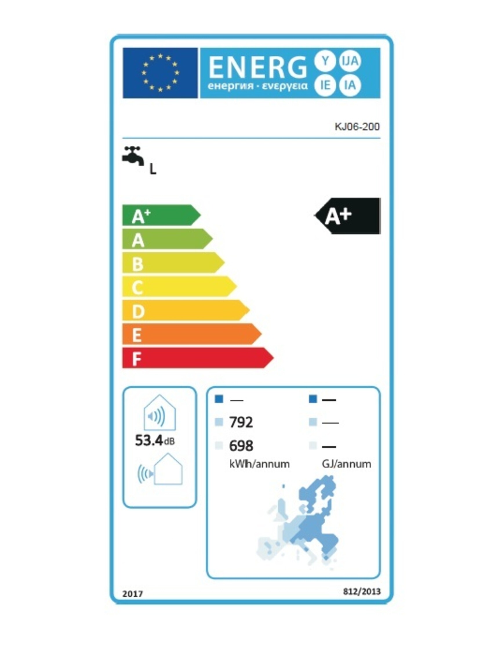LMNT Pura All-in-One Heat Pump Boiler CK06-200, capacity 200 liters, R290 refrigerant.