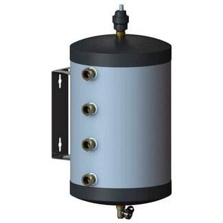 Pentec Pentec Hybride Verdeler RVS 25-22, geisoleerd RVS Buffervat met open verdeler, 25 liter, 8x 22mm, tot 5 kW, incl. aftap, vlotterontluchter en wandsteun