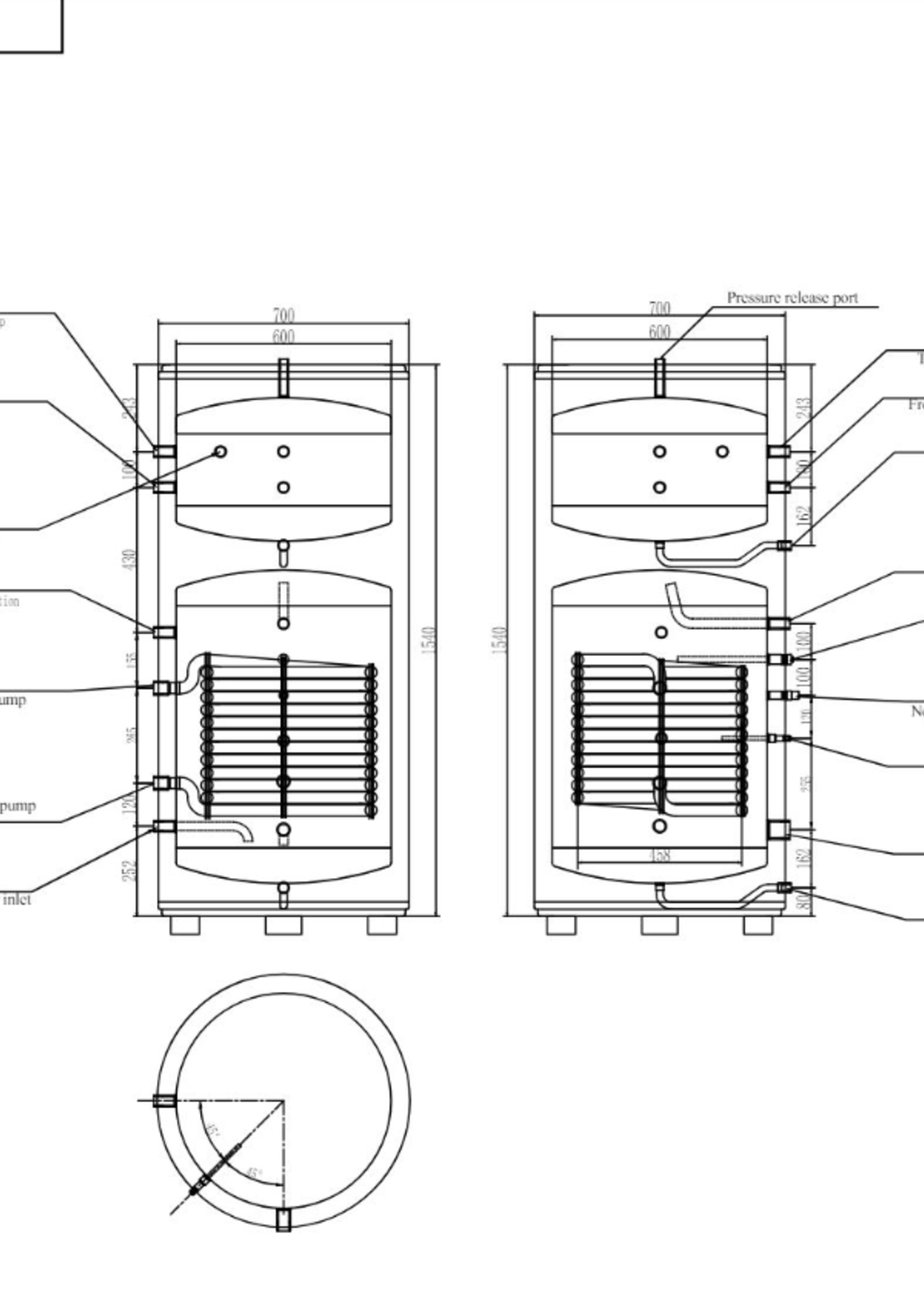 SPRSUN  DHW-tank 200L 60 t/m 1000L SPRSUN SELECT