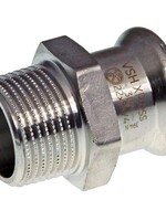 VSH VSH XPress RVS 304 overgangskoppeling 42 mm x 1.1/2", pers-buitendraad, R2405