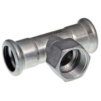 VSH VSH XPress RVS 304 T-stuk 15mm x 1/2" x 15mm, 2x pers-binnendraad, R2418