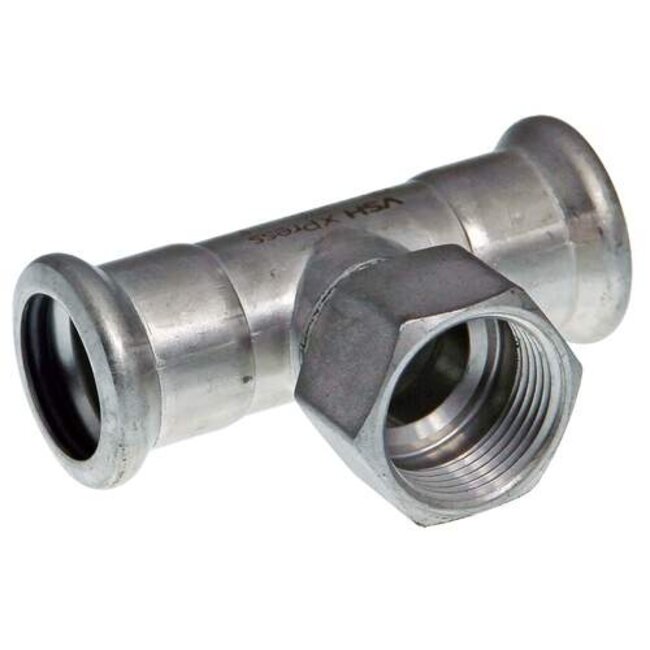 VSH VSH XPress RVS 304 T-stuk 15mm x 1/2" x 15mm, 2x pers-binnendraad, R2418